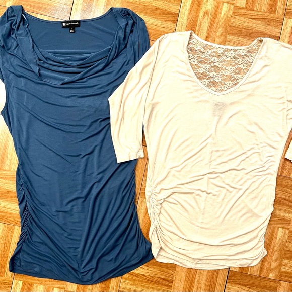 💰SALE 2 SHIRT BUNDLE Valerie Bertinelli (teal) & Rue 21 (cream) - Picture 1 of 12